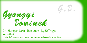 gyongyi dominek business card